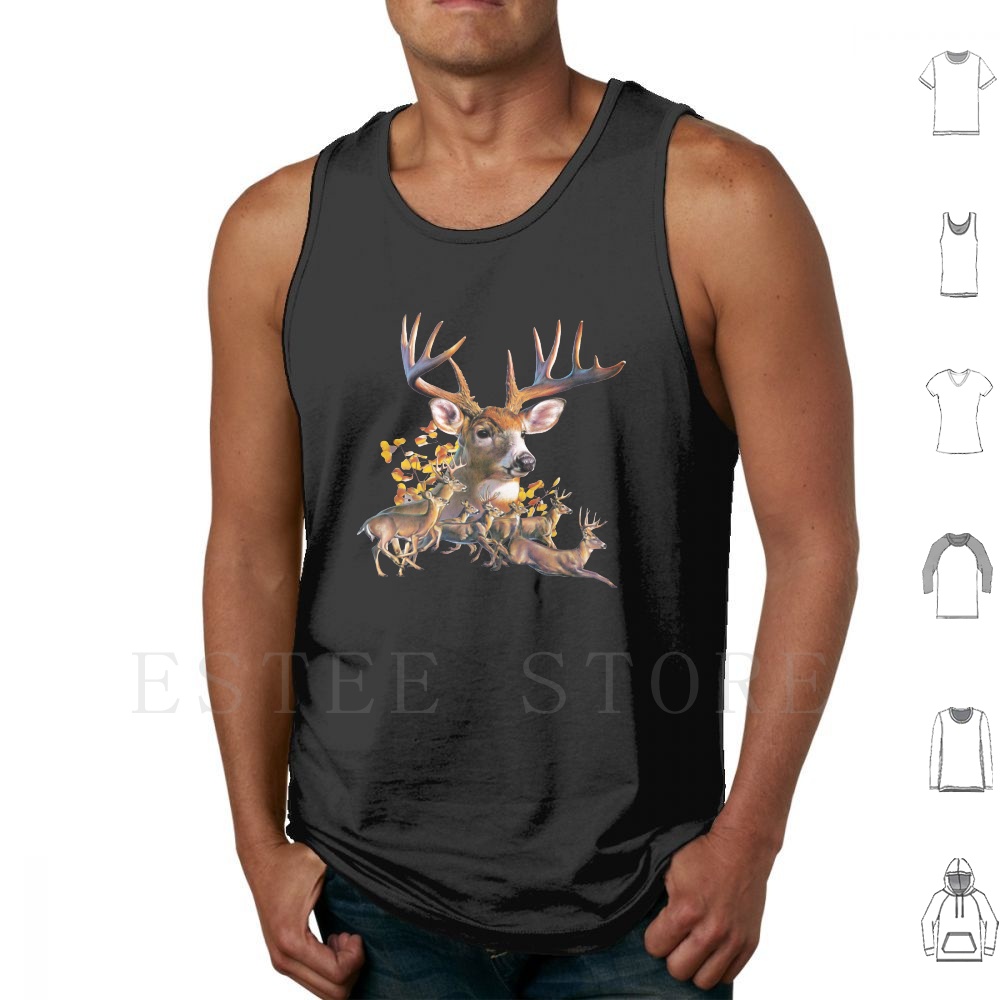Wildman Hunting & Outdoor Robertson Photos - Deer Collage Tank Tops Vest Sleeveless