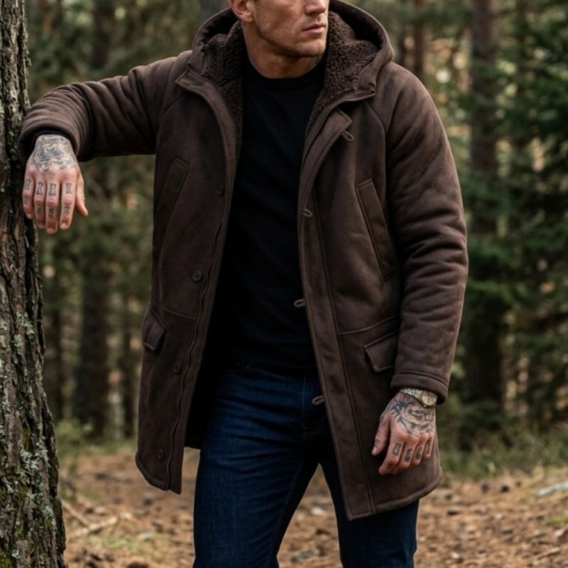 New Men's Faux Fur Lined Hoode - Men'S Outdoor Hunting Jacket 评论和价格