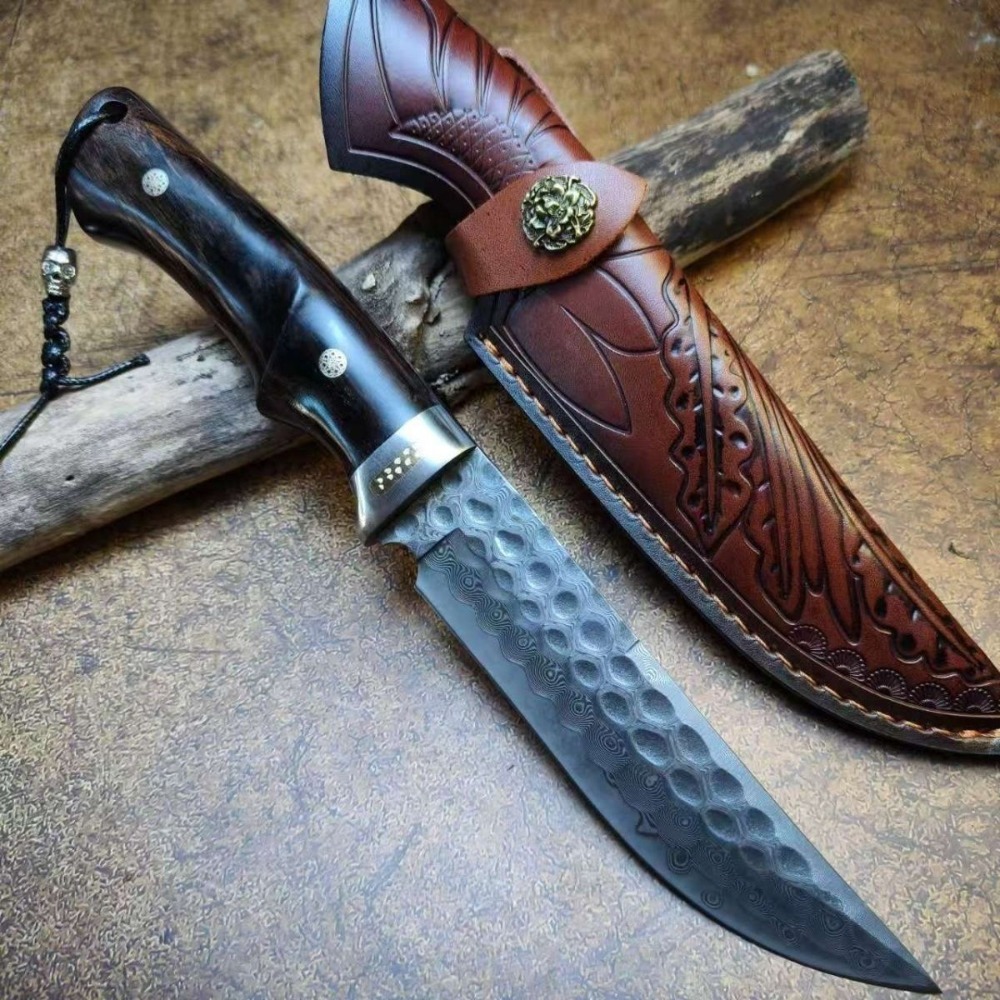 High Hardness Damascus / DC53  - Knife Hunting Fixed Blade 评论和价格