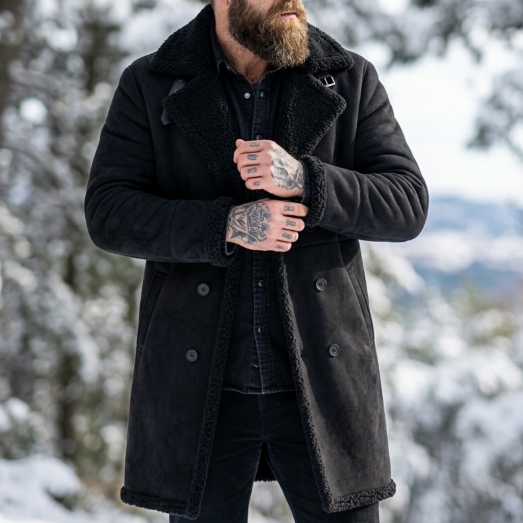 Men's Faux Suede Fur Lined Win - Men'S Outdoor Hunting Jacket 评论和价格