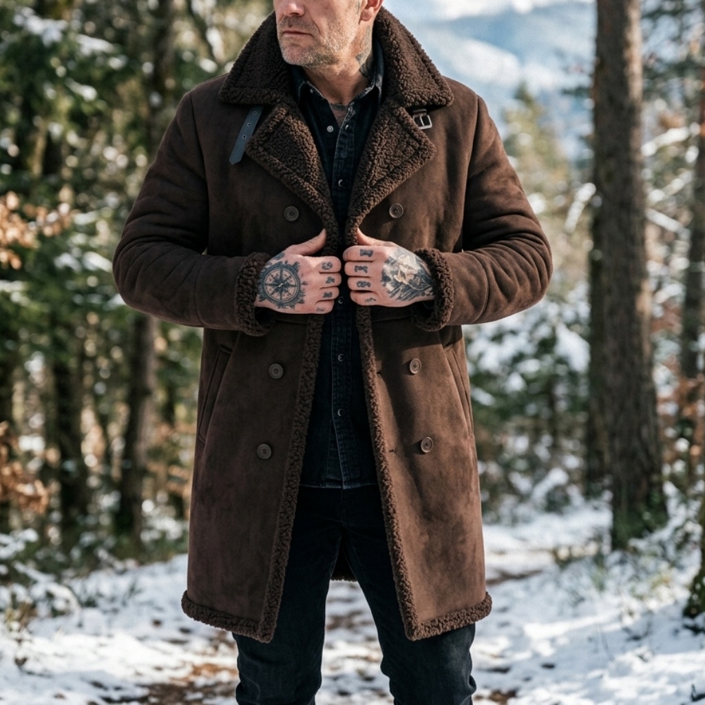 Men's Faux Suede Fur Lined Win - Men'S Outdoor Hunting Jacket 评论和价格