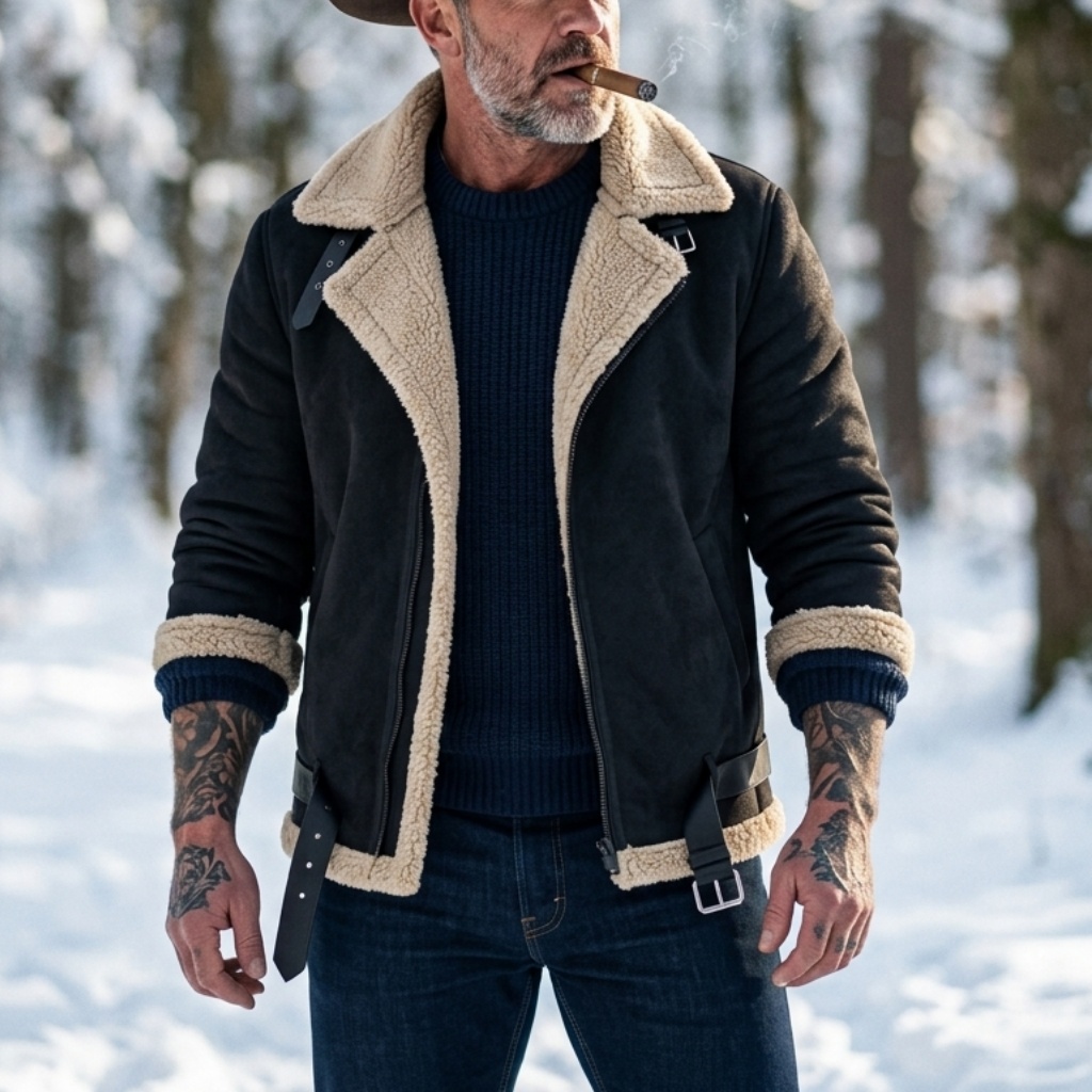 Men Winter Faux Suede Jacket F - Men'S Outdoor Hunting Jacket 评论和价格