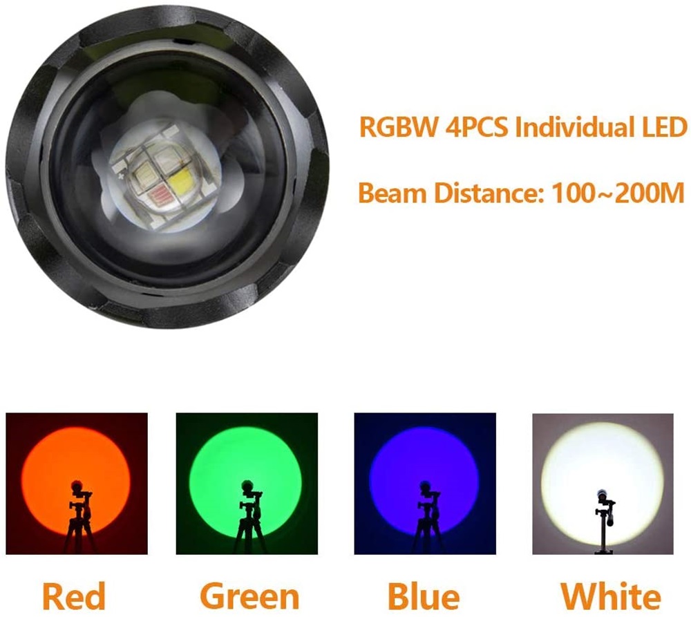 Zoom 4-Colour Light LED Flashl - Outdoor Hunting Photography 评论和价格