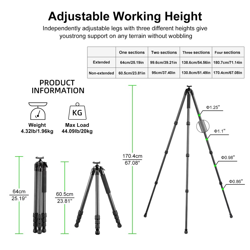 Outdoor Carbon Fiber Tripod Hi - Outdoor Hunting Photography 评论和价格